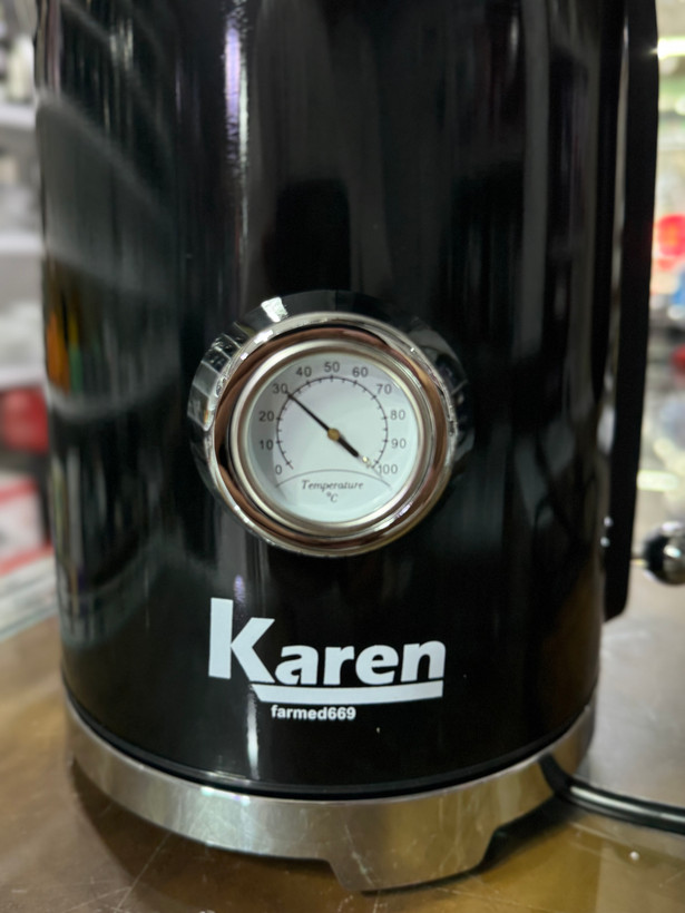 چایساز کارن مدل TM-7301 | کتری استیل دماسنجدار با قوری شیشهای