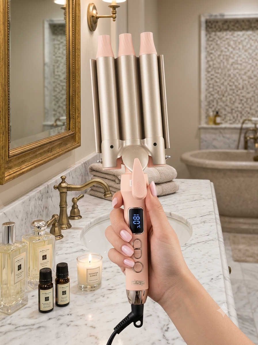 فر مو حرفه‌ای سه قلو DSP | مدل One Hair Waver | فر مواج و کرلی + هدیه استریت‌کننده