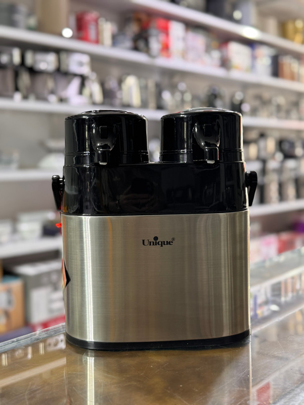 فلاسک دوقلو پمپی استیل یونیک مدل Twin Airpot (ظرفیت ۱.۳ + ۱.۳ لیتر)