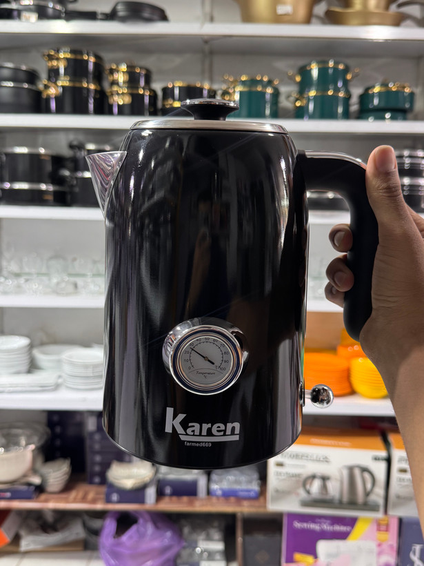 چای ساز کارن مدل TM-8583 | کتری و قوری شیشهای دیجیتال با توان 2200 وات