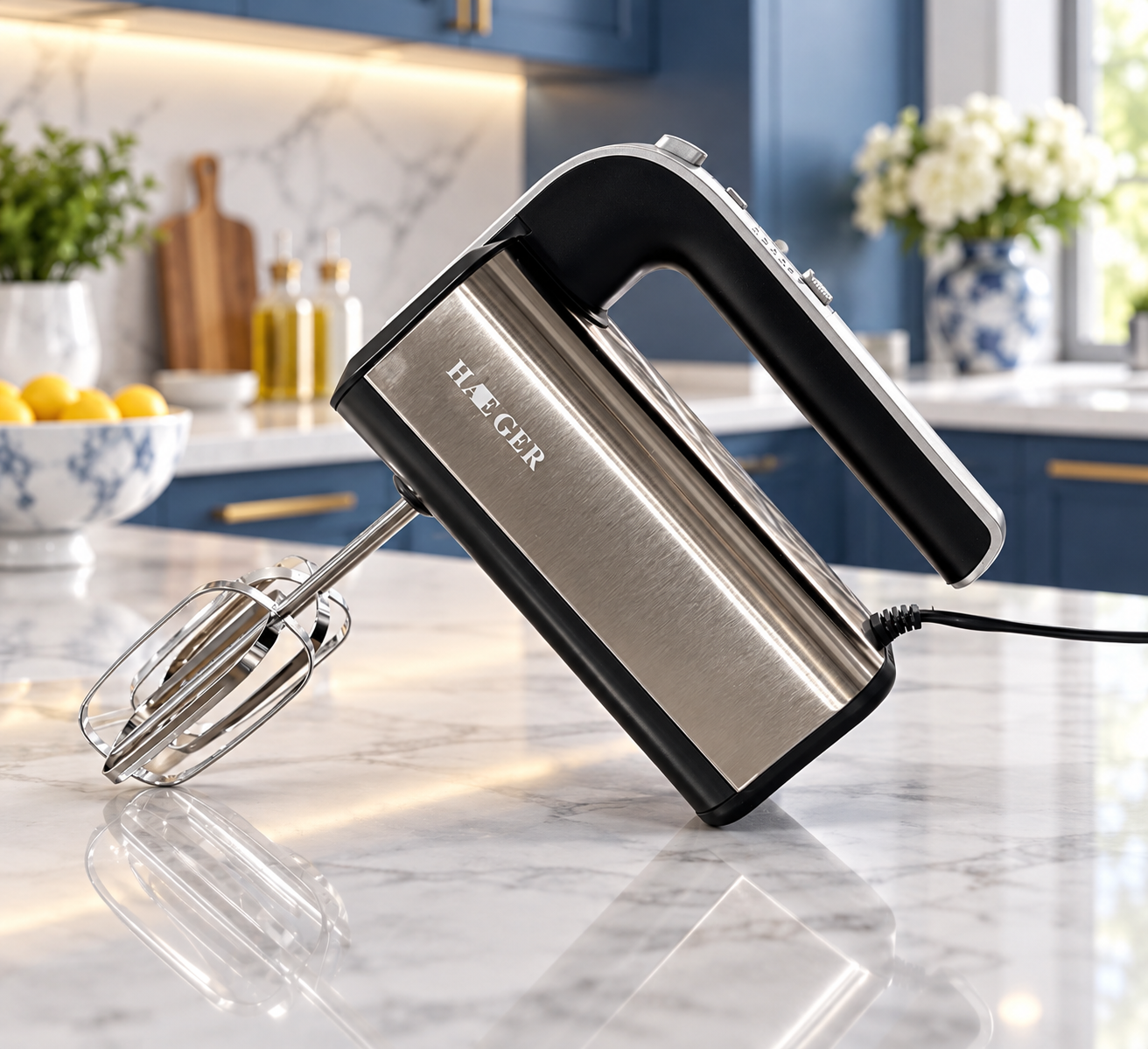 همزن دستی Haeger مدل HG-6664 | همزن برقی 500 وات با 5 سرعت