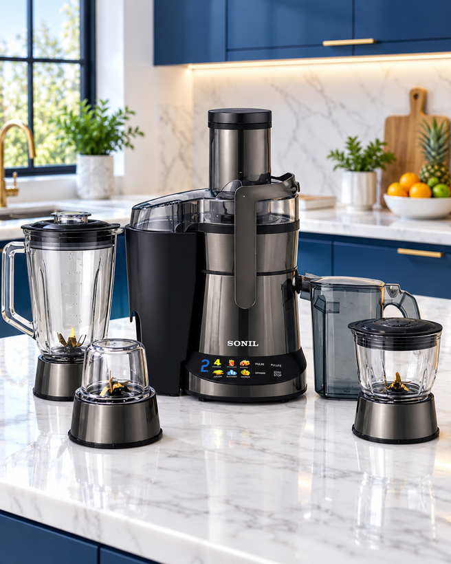 آبمیوهگیری سونیل JUS-1090 | 1000 وات، 4 کاره، پنل لمسی دیجیتال