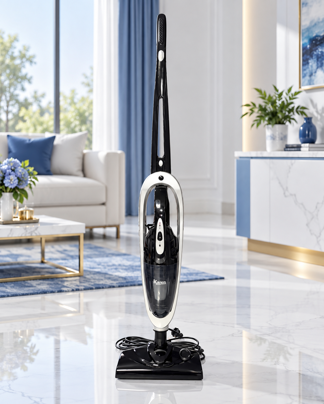 جارو عصایی کارن مدل K-777 | مکش 500 وات با فیلتر HEPA