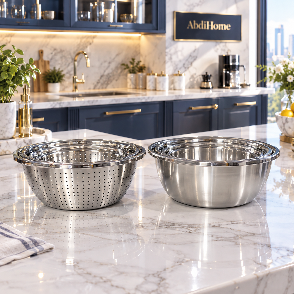 ست آبکش و لگن استیل CSG مدل Colander Set، ۱ 10عدده