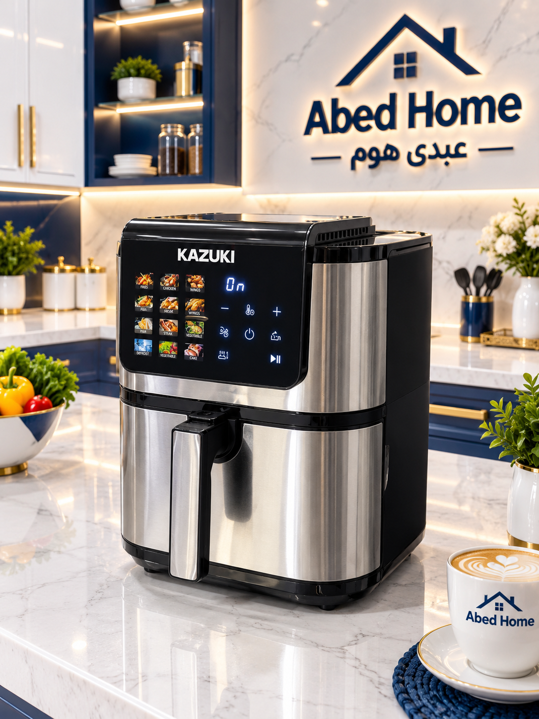 سرخ‌کن بدون روغن کازوکی مدل K-104 | ظرفیت ۸ لیتر، توان ۲۲۰۰ وات