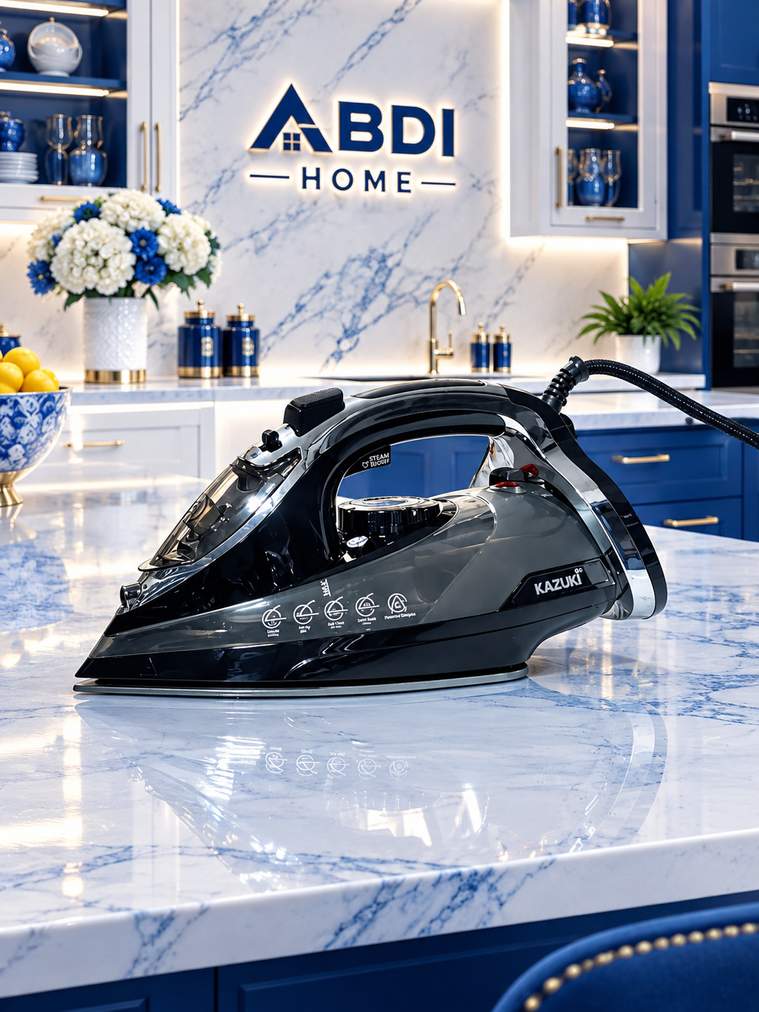 اتو بخار کازوکی K-308 | 2200 وات، کفی سرامیکی و سیستم خودتمیزشونده